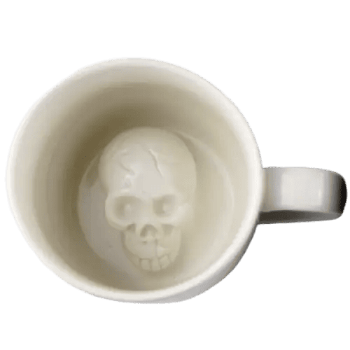 Originalt Krus<Br> Espresso Med Dødningehoved Og Korslagte Knogler