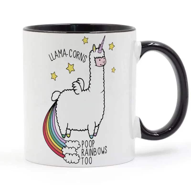 Originalt Personligt Krus <Br> Lama Enhjørning