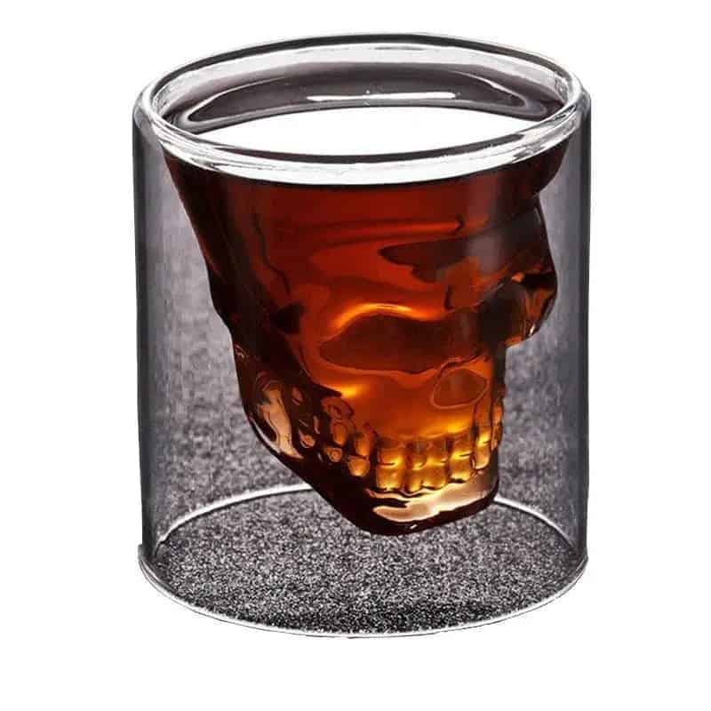 Dobbeltvægget Glas <Br> Dødningehoved Og Korslagte Knogler